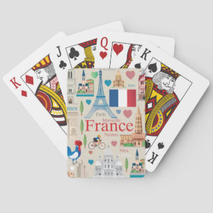 Cute France Icons Pokerkaarten
