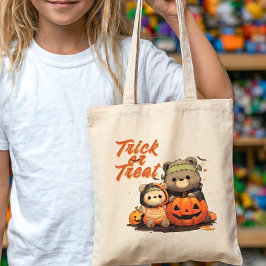 Cute Frankenstein Bear Halloween Trick or Treat Tote Bag