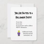 Cute Frankenstein Halloween Party Invitation Kaart (Achterkant)