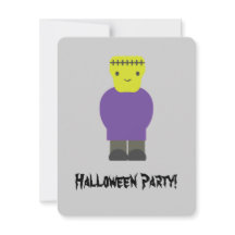 Cute Frankenstein Halloween Party Invitation
