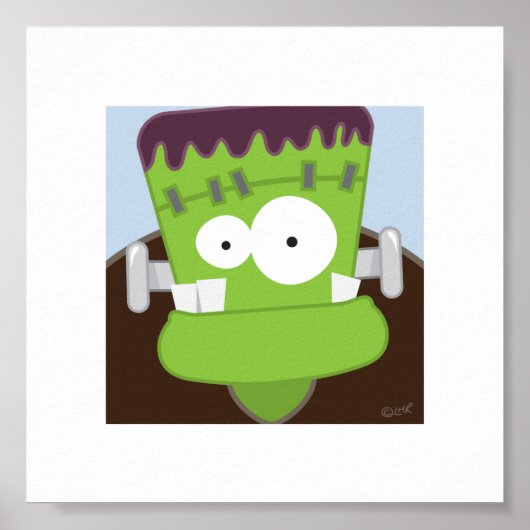 Cute Frankenstein Monster | 6 x 6 afdrukken Poster (Voorkant)