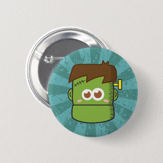 Cute Frankenstein Monster Halloween Button (Voorkant /achterkant)