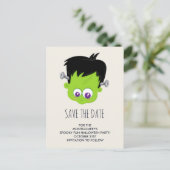 Cute Frankenstein Monster Halloween Save the Date Briefkaart (Staand voorkant)