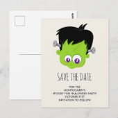 Cute Frankenstein Monster Halloween Save the Date Briefkaart (Voorkant / Achterkant)