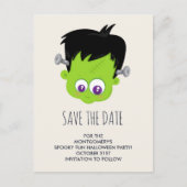 Cute Frankenstein Monster Halloween Save the Date Briefkaart (Voorkant)