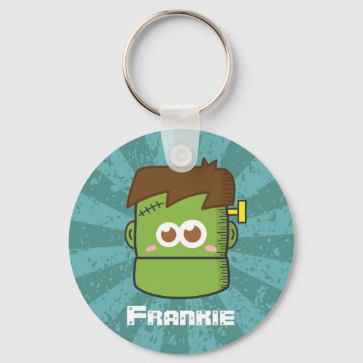 Cute Frankenstein Monster voor Halloween Sleutelhanger (Voorkant)