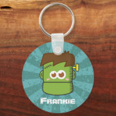 Cute Frankenstein Monster voor Halloween Sleutelhanger (Voorkant)