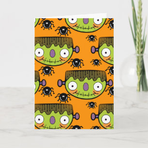 Cute Frankenstein, Spider Halloween Kaart