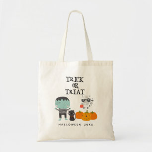 Cute Frankenstein trick or treat halloween Tote Bag
