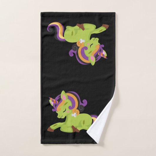 Cute Frankenstein Unicorn Halloween Bad Handdoek (Handdoek)