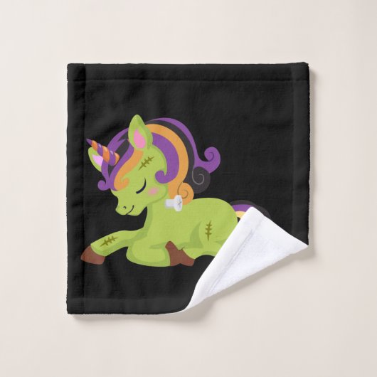 Cute Frankenstein Unicorn Halloween Bad Handdoek (Wasdoekje)