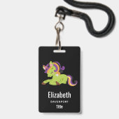 Cute Frankenstein Unicorn Halloween Badge (Voorzijde met lanyard)