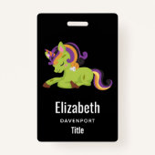 Cute Frankenstein Unicorn Halloween Badge (Achterkant)