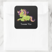Cute Frankenstein Unicorn Halloween Bedankt Vierkante Sticker (Tas)