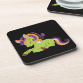 Cute Frankenstein Unicorn Halloween Bier Onderzetter (Linkerzijde)