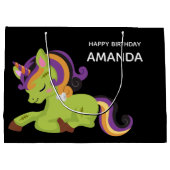 Cute Frankenstein Unicorn Halloween Birthday Groot Cadeauzakje (Achterkant)