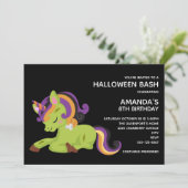 Cute Frankenstein Unicorn Halloween Birthday Kaart (Staand voorkant)