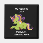 Cute Frankenstein Unicorn Halloween Birthday Magneet (Voorkant)
