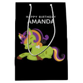 Cute Frankenstein Unicorn Halloween Birthday Medium Cadeauzakje (Voorkant)