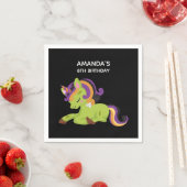 Cute Frankenstein Unicorn Halloween Birthday Servet (Insitu)