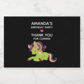 Cute Frankenstein Unicorn Halloween Birthday Sparkling Wijnetiket (Enkel label)