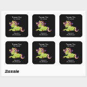 Cute Frankenstein Unicorn Halloween Birthday Vierkante Sticker (Vel)