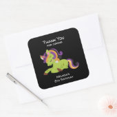 Cute Frankenstein Unicorn Halloween Birthday Vierkante Sticker (Envelop)
