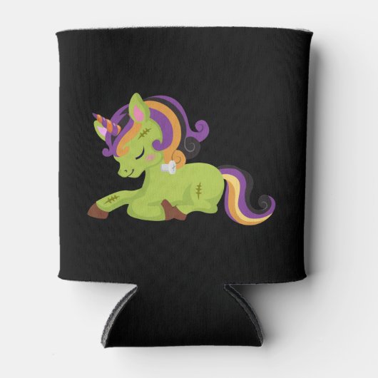 Cute Frankenstein Unicorn Halloween Blikjeskoeler (Voorkant)