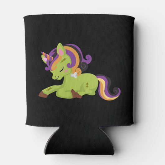 Cute Frankenstein Unicorn Halloween Blikjeskoeler (Achterkant)