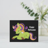 Cute Frankenstein Unicorn Halloween Briefkaart (Staand voorkant)
