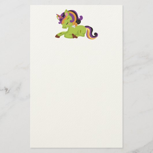 Cute Frankenstein Unicorn Halloween Briefpapier (Voorkant)