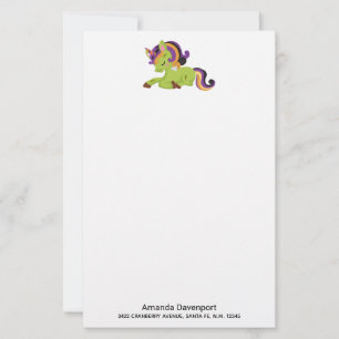 Cute Frankenstein Unicorn Halloween Briefpapier