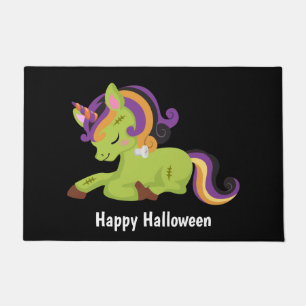 Cute Frankenstein Unicorn Halloween Deurmat