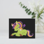 Cute Frankenstein Unicorn Halloween Drawing Briefkaart (Staand voorkant)