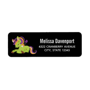 Cute Frankenstein Unicorn Halloween Drawing Etiket
