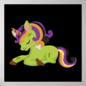 Cute Frankenstein Unicorn Halloween Drawing Poster (Voorkant)