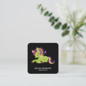 Cute Frankenstein Unicorn Halloween Drawing Vierkante Visitekaartje (Staand voorkant)