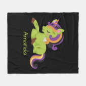 Cute Frankenstein Unicorn Halloween Fleece Deken (Voorkant (Horizontaal))