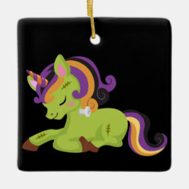 Cute Frankenstein Unicorn Halloween Keramisch Ornament