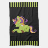 Cute Frankenstein Unicorn Halloween Kitchen Towel Theedoek (Verticaal)
