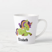 Cute Frankenstein Unicorn Halloween Latte Mok (Rechts)