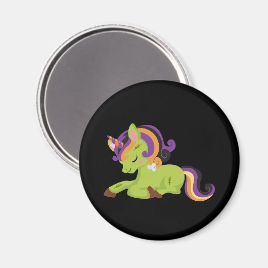 Cute Frankenstein Unicorn Halloween Magnet (Voorkant / Achterkant)