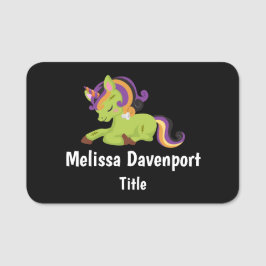 Cute Frankenstein Unicorn Halloween Naamplaatje