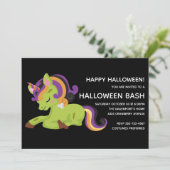 Cute Frankenstein Unicorn Halloween Party Kaart (Staand voorkant)