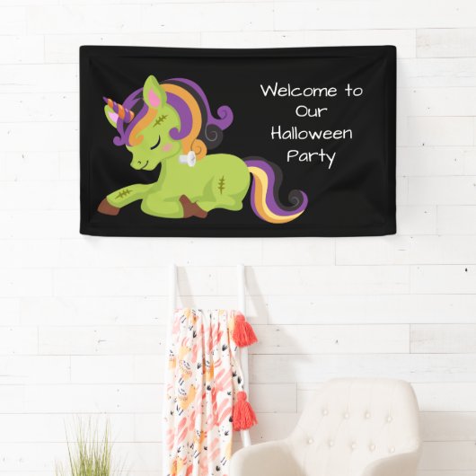 Cute Frankenstein Unicorn Halloween Party Spandoek (Insitu)