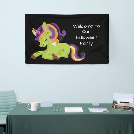 Cute Frankenstein Unicorn Halloween Party Spandoek (Beurs)