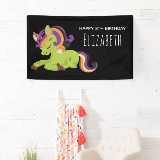 Cute Frankenstein Unicorn Halloween Party Spandoek (Insitu)