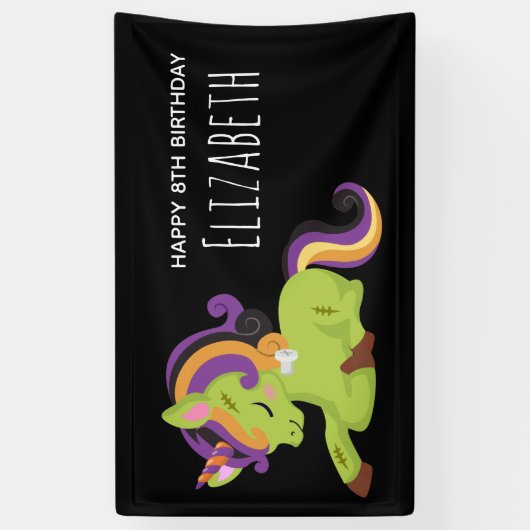 Cute Frankenstein Unicorn Halloween Party Spandoek (Verticaal)