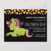 Cute Frankenstein Unicorn Halloween Party Uitnodiging Briefkaart (Voorkant)