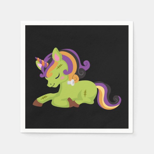 Cute Frankenstein Unicorn Halloween Servet (Voorkant)